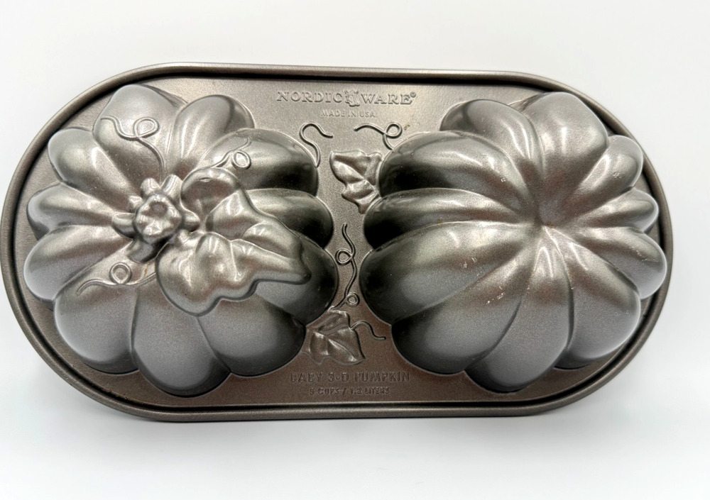 Nordic Ware Baby 3-D Pumpkin Cake Pan 5 Cups Non Stick Made in the USA Halloween